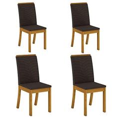 Imagem de Conjunto 4 Cadeiras Estofadas Isa Para Mesa de Jantar Henn