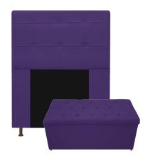 Imagem de Kit Cabeceira E Calçadeira 90 Cm Solteiro Roxo