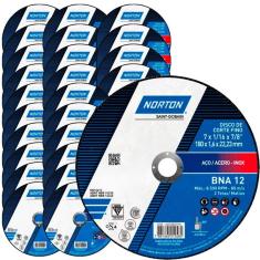 Imagem de Disco De Corte Para Metal E Inox 7 Pol X 1,6 Mm Bna 12 Kit 25 Peças Norton