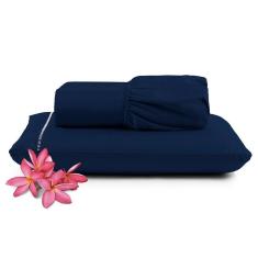Imagem de Jogo De Lençol Micropercal 400 Fios Solteiro 2 Peças Barato - Marinho