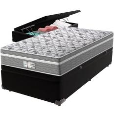 Imagem de Cama Box Baú Preto e Colchão Evolution Molas Ensacadas Solteiro Probel