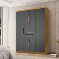 Imagem de Guarda-roupa Casal 5 Portas e 3 Gavetas Imperial - Vila Rica