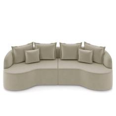 Imagem de Sofá 3 Lugares 210cm Orgânico Quito K04 Veludo Bege - Mpozenato