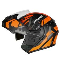 Imagem de Capacete Moto Peels Urban Robocop Dynamic Preto Fosco e Laranja Unisse