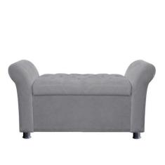 Imagem de Recamier Calçadeira Bau Egeo 180 X 51 Suede Cinza - Dominc Decor