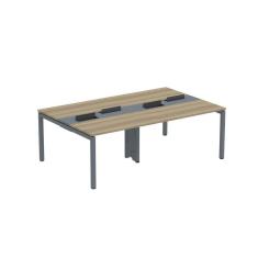 Imagem de Mesa de Plataforma Dupla para 4 Pessoas Corporativa 110X140/4P Noce Naturalle/Grafito