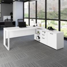 Imagem de Mesa Escritório Diretor em L Industrial 1,70m Pés Metal F5 - F5 Office