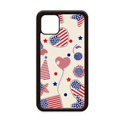 Imagem de Capa para iPhone 12 Pro Max com bandeira de coração e balão dos EUA para Apple Mini Mobile Case