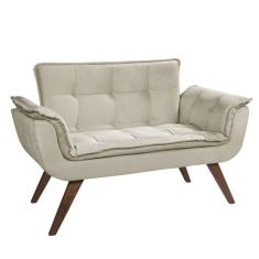 Imagem de Poltrona Namoradeira Opalla Suede - Base Palito -Bege