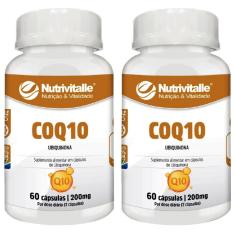 Imagem de Kit 2 un - coenzima Q10 ubiquinona 200MG 60 cps nutrivitalle