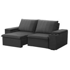 Imagem de Sofá 3 Lugares Retrátil e Reclinável Ballarat Veludo Grafite