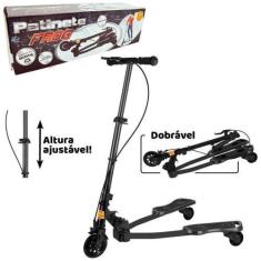 Imagem de Patinete Frog New De Metal Dobravel Com 3 Rodas Preto 88X79x40cm - Dm