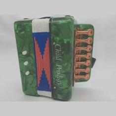 Imagem de Sanfona Infantil Acordeon Gaita 3 Baixos 7 Teclas Mini Verde - Fun Gam
