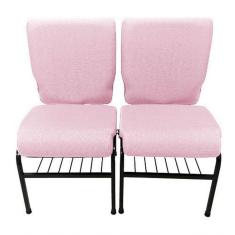 Imagem de 02 Cadeiras Para Igrejas C/ Porta Biblía E Porta Cálice Rosa