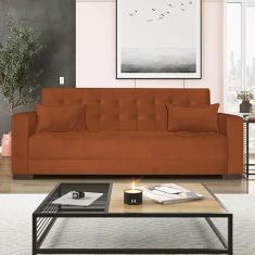 Imagem de Sofá Cama 3 Lugares Jobim Suede Terracota - Amarena Móveis
