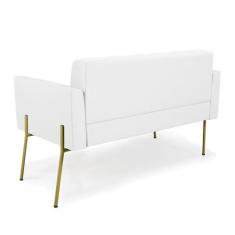Imagem de Sofá Namoradeira 2 Lugares Base Pé de Ferro Dourado Elisa Corino D03 - D'Rossi