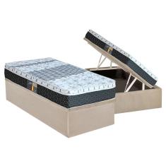 Imagem de Cama Box Baú Solteiro: Colchão System Class One Face + Base Crc Suede Clean(88x188)