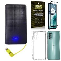 Imagem de Kit Capinha Moto G62 + Carregador Portátil 5K + Película 3D - Armyshie