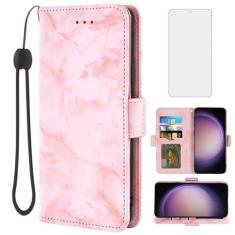 Imagem de Asuwish Capa de celular para Samsung Galaxy S24 Plus S24+ 5G com protetor de tela de vidro temperado e carteira de mármore, suporte para cartão, suporte, acessórios para celular S24plus 24S + S 24 24+
