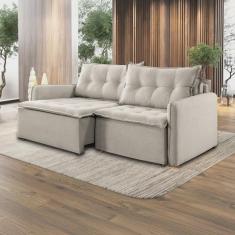Imagem de Sofá Cama Retrátil e Reclinável 2 Módulos 220 Cm Flórida