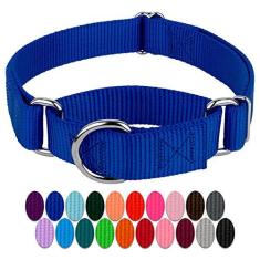 Imagem de Coleira Country Brook Petz Martingale para cães - Coleira de treinamento resistente sem fivela - Coleira para cães de serviço para todos os filhotes - Coleção vibrante e colorida (azul royal, 2,5 cm,