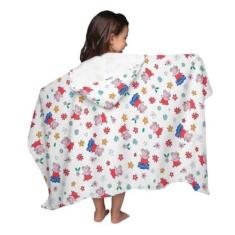 Imagem de Toalha de Banho Infantil Com Capuz Peppa Pig Algodão Lepper