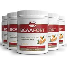 Imagem de Kit 5 BCAA Fort Vitafor Vegano 210g Tangerina