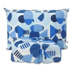 Imagem de Jogo De Lençol Solteiro Elástico Algodão Pol Estampado Cama Box 2 Peça