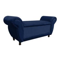 Imagem de Recamier com Baú Itália Namoradeira Calçadeira Suede - D'Rossi - DRoss