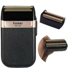 Imagem de Barbeador Kemei 2024 Com Tela Extra E Cor Marrom - Al