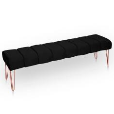 Imagem de Recamier Estofada Casal Luxo Veludo Cor Preto