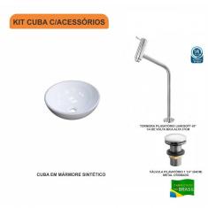 Imagem de Kit Cuba R30 Com Torneira Link 1062 Metal E Válvula Click 1 Polegada E Meia Compace 