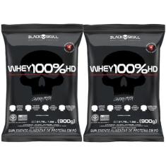 Imagem de Kit 2 Wheys 100% Hd Black Skull 900G - Baunilha E Chocolate