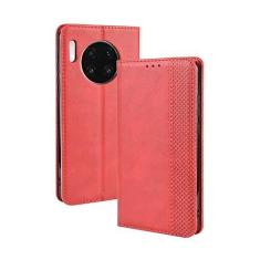 Imagem de Capa para Huawei Mate 30, capa flip carteira de couro para Huawei Mate 30, capa magnética retrô para celular, capa carteira de telefone com compartimentos para cartões