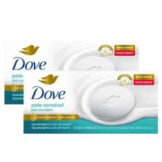 Imagem de Kit 2 Sabonetes em Barra Dove Pele Sensível 90 g 6 unidades