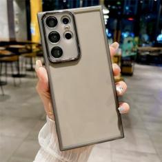 Imagem de Capa de telefone de silicone de luxo para Samsung S20 FE S21 S22 S23 Pro Plus Ultra A31 A32 A52 5G A53 A54 A71 A72 A73 A23 Capa traseira de telefone, preta, para A22 4G