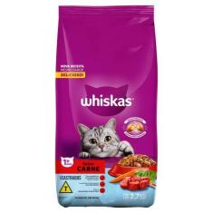 Imagem de Ração Para Gatos Whiskas Castrados Adultos 1+ Sabor Carne 2,7Kg