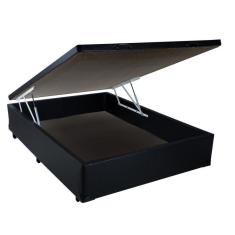 Imagem de Cama Box Baú Casal nk Camas Sintético Preto 41x138x188