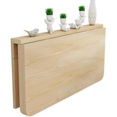 Imagem de Mesa de jantar de madeira suspensa em folha suspensa | Bancada de trabalho dobrável para serviços pesados ​​| Mesa dobrável flutuante para computador portátil, mesa de cavalete para casa, es