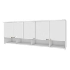 Imagem de Guarda Roupa Aéreo 5 Portas Modulado Setiba Móveis Rimo Branco - 100%