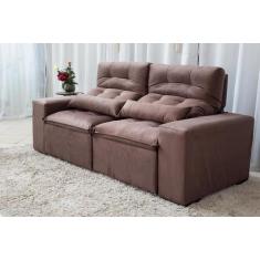 Imagem de Sofá Retrátil E Reclinável 1,5M Suede Marrom - Veneza Estofados