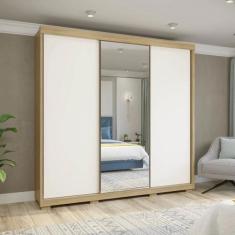 Imagem de Guarda Roupa Casal New Pegasus Com Espelho Hanover Pérola - Village Mó