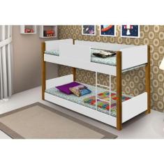 Imagem de Beliche Infantil Valentina Juvenil - Branca E Mel - Madeira Store