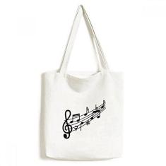 Imagem de Sacola em formato redondo com notas musicais, sacola de compras, bolsa casual