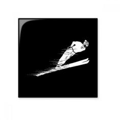 Imagem de Decalque brilhante de ejo de cerâmica com ilustração de esporte de inverno