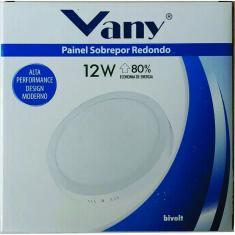 Imagem de Painel Plafon 12w Led Sobrepor Redondo Branco Frio Vany