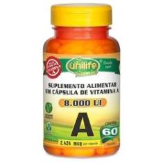 Imagem de Vitamina A Retinol 500mg 60 Caps - Unilife