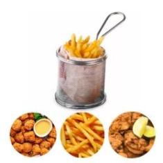 Imagem de Mini Cesta Inox Servir Fritas Fritura Porções Frango