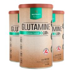Imagem de Kit 3 Glutamine L-Glutamina Isolada Neutro Nutrify 500g