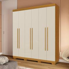 Imagem de Guarda-roupa Casal 6 Portas Sakura Espresso Móveis Cinamomo/Off White